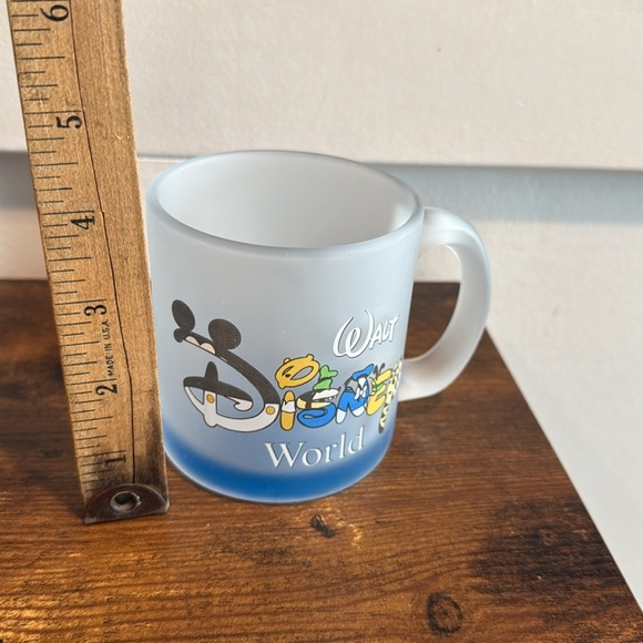 Vintage Walt Disney World Coffee Mug Cup Frosted Glass white lettering - Picture 5 of 6